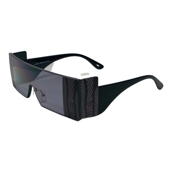 6106 | Black Rectangle Sunglasses with Sideblinders - Picture 3 of 5